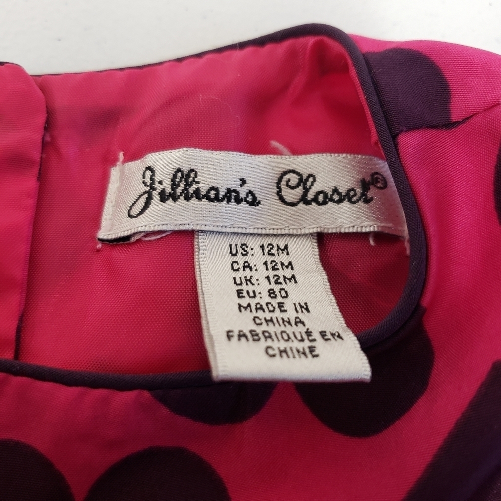Jillian's Closet Girls Pink Purple Hearts Dress Size 12m - Picture 3 of 4